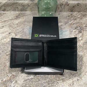 Mens RFID Wallet - 10 Slot Bifold Wallet with ID Window Black  Never Used